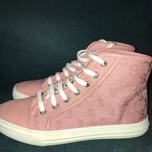CLEANED pink Gucci hightop sneakers
